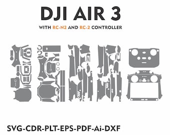 dji air 3 Skin Template Vector-bestand op de huid van de huid gestanst