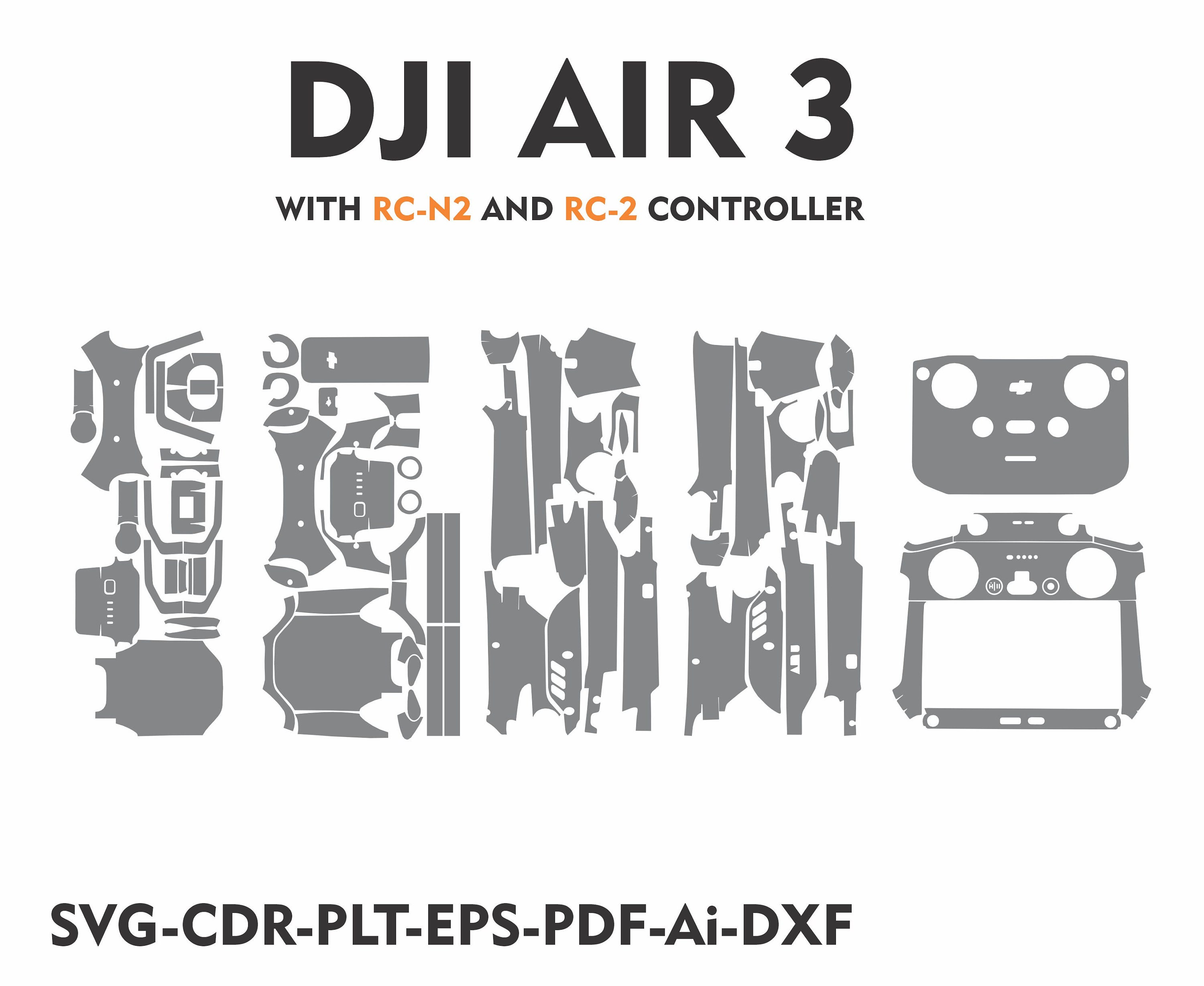 dji air 3 Skin Template Vector file templete skin die cut