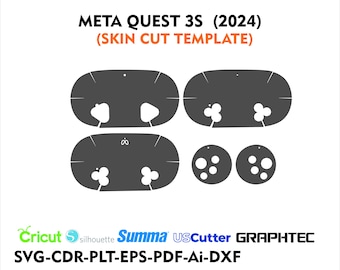 meta quest 3s headset skin cut file skin vector template