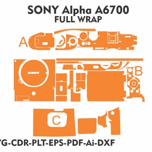 sony alpha a6700 Skin complete Template Vector