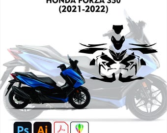 Honda Forza 350 2021-2022 PPF and wrap template vector cut file exact fit
