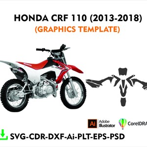 Archivo de corte de plantilla gráfica para HONDA CRF 110 (2013 a 2018)