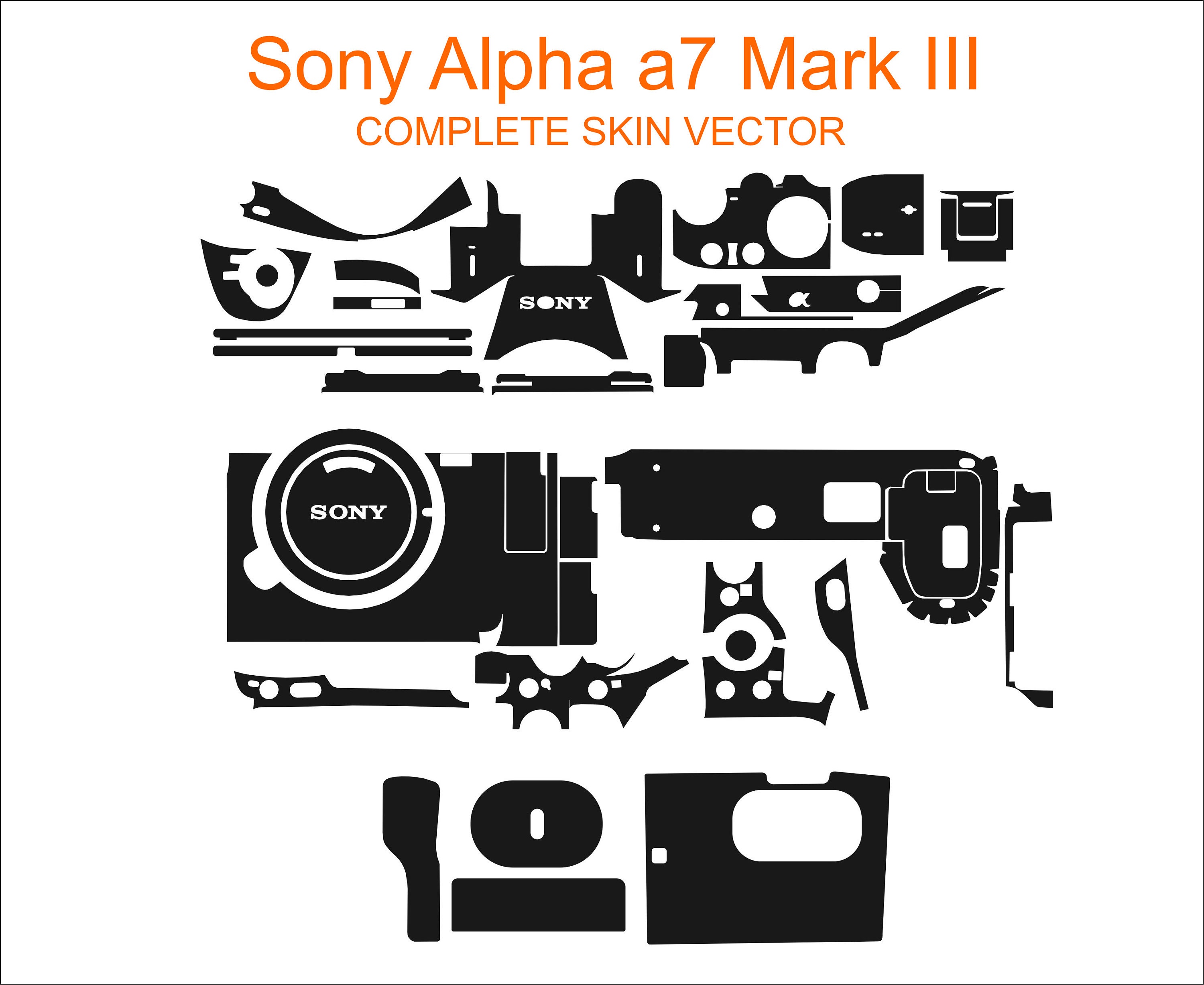 Sony A73 A7iii A7 Mark 3 Skin Complete Template Vector Etsy UK