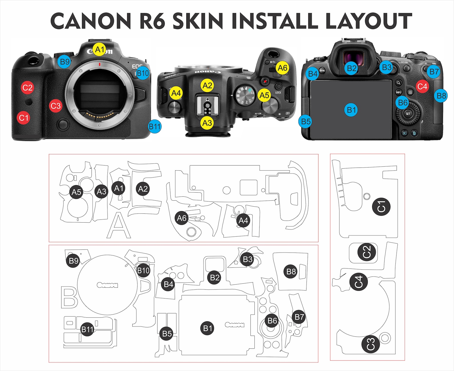 Hypronic R6 Vector Canon R6 Skin Template Vector File Skin Layout Skin Die Cut - Etsy