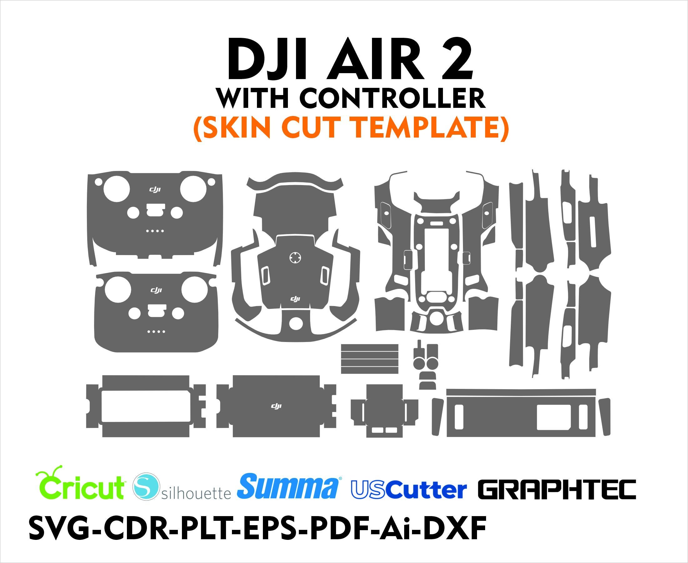 DJI Mavic air 2 Skin cut file vector Template Vector file full wrap