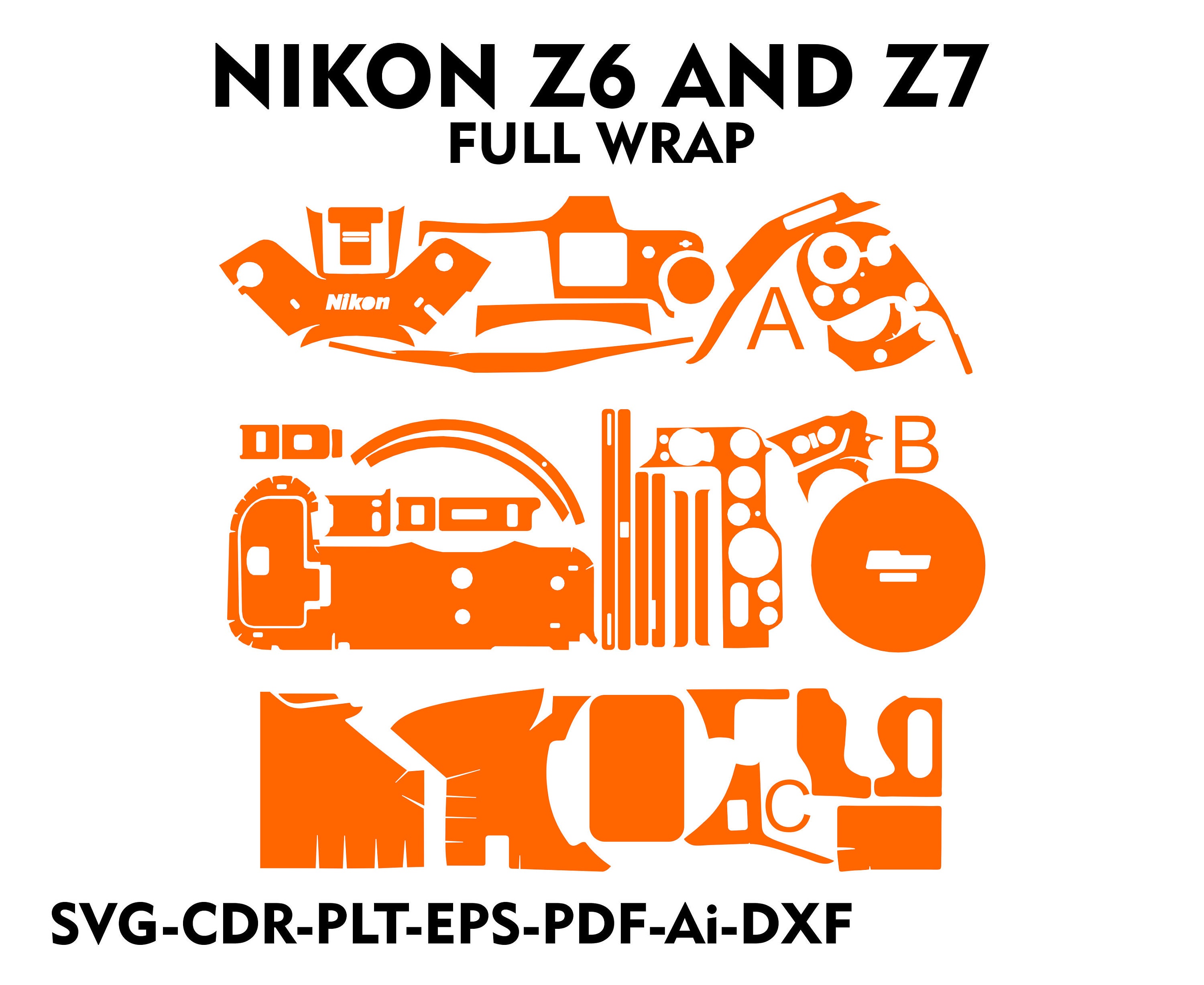 nikon z6 and z7 Skin Template Vector file