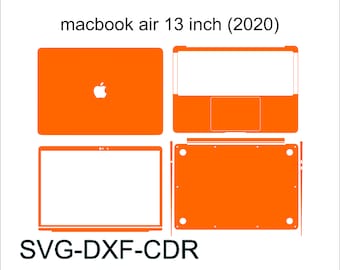 MacBook air 13 inch (2020) skin cover svg cut template vector, , Silhouette, Vector, Vinyl File, Cricut