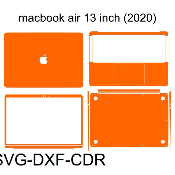 MacBook air 13 inch (2020) skin cover svg cut template vector, , Silhouette, Vector, Vinyl File, Cricut