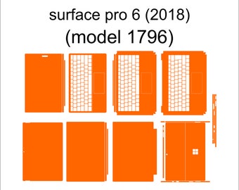 surface pro6 (2018) skin cover svg cut template vector, , Silhouette, Vector, Vinyl File, Cricut
