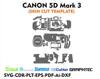Archivo de corte de piel para CANON 5D Mark 3, plantilla vectorial de piel