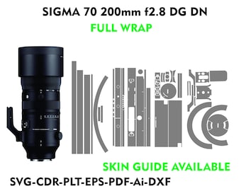 sigma 70 200mm f2.8 DG DN skin vector file skin template skin cut layout