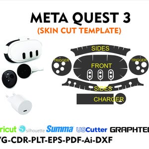 meta quest 3 plik cięcia skóry szablon wektorowy skóry