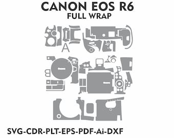 Plantilla de diseño de piel para canon r6 Archivo vectorial Diseño de piel Troquelado de piel