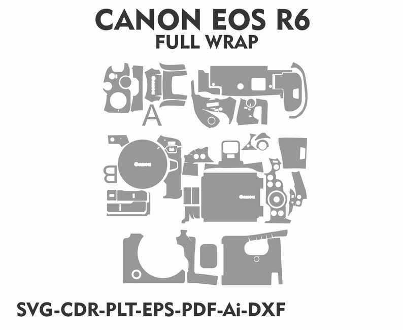 Canon R6 Skin Template Vector File Skin Layout Skin Die Cut - Etsy