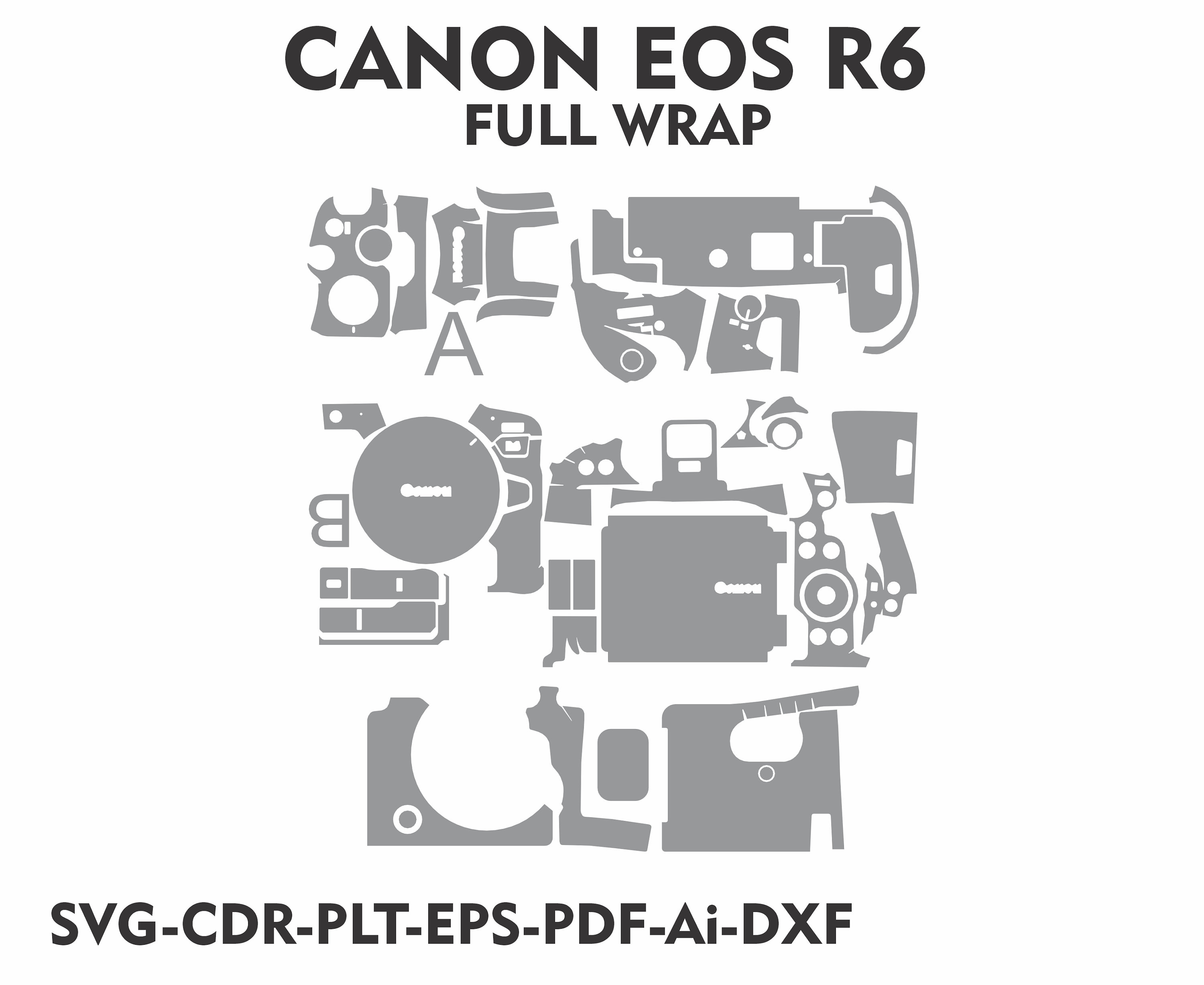 Canon R6 Skin Template Vector File Skin Layout Skin Die Cut - Etsy