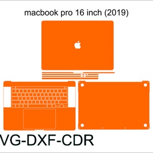 MacBook Pro 16 tum (2019) skin cover svg cut mall vektor, , Silhuett, Vektor, Vinylfil, Cricut