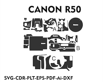 canon r50 skin vector template skin cutting file skin layout