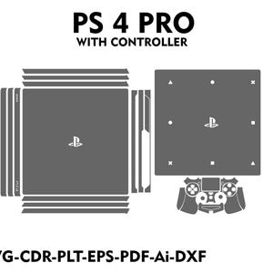 Vector de skin de PlayStation PS4 Pro con archivo de corte del controlador