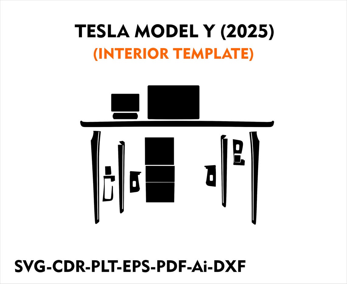 Tesla Model Y (2025) Interior Ppf / Wrap Template - Etsy