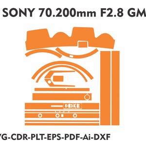 sony 70 200mm f2.8 gm Skin Template Vector file