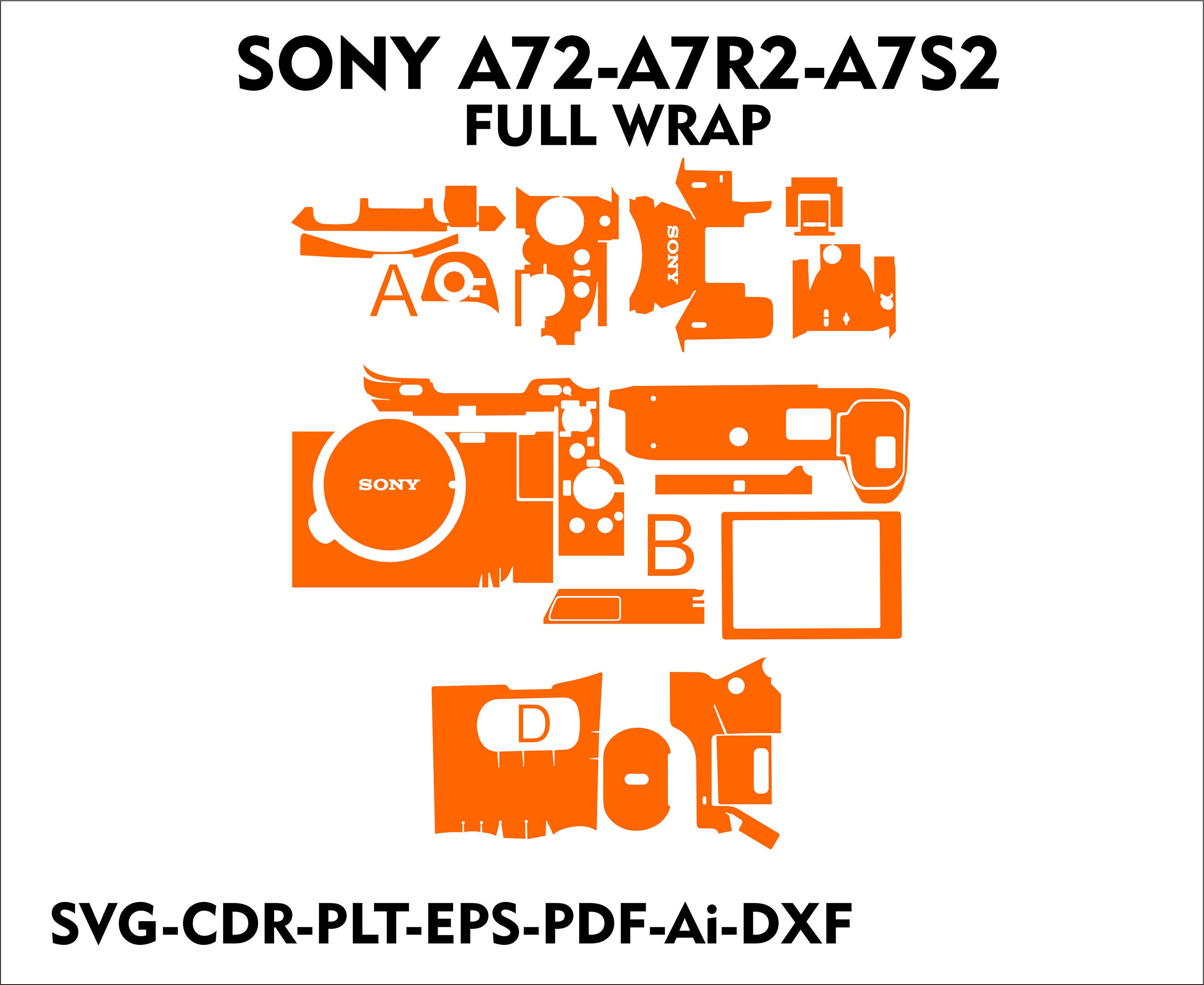 Sony A72 ,a7s2,a7r2 Skin Template Vector File Templete - Etsy Sony A72 ,a7s2,a7r2 Skin Template Vector File Templete - Etsy