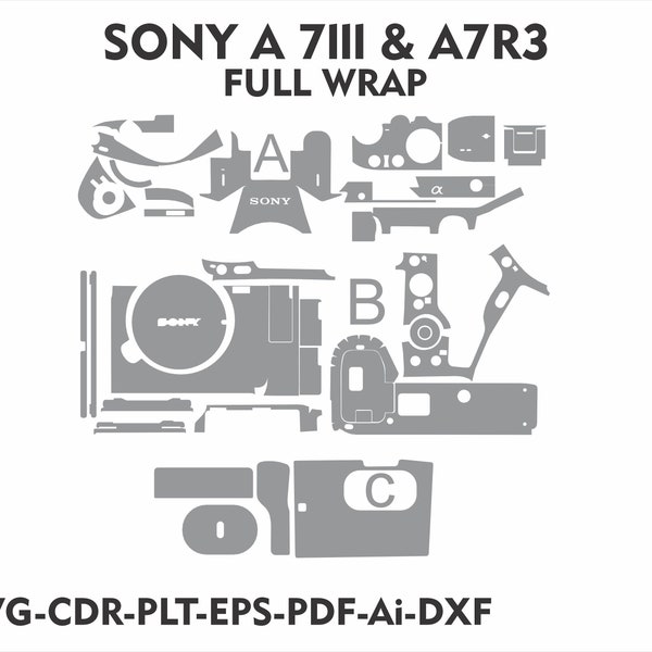 sony  a73 a7iii a7 mark 3 Skin complete Template Vector