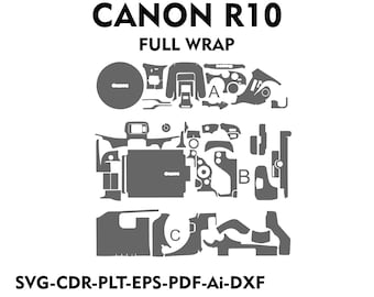 arquivo de modelo de vetor de skin canon eos r10 layout de skin