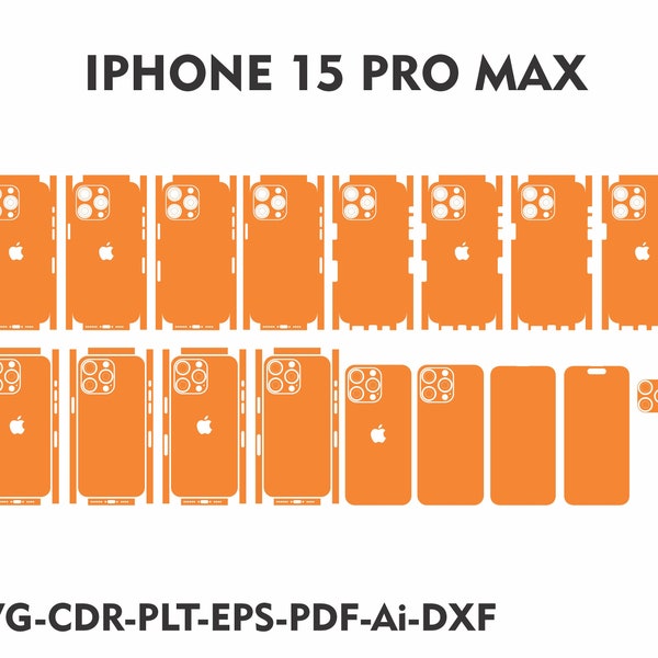 iphone 15 pro max Skin Template Vector file skin die cut