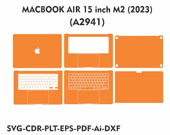 MacBook air 15 inch m2 2023 Skin Template Vector file