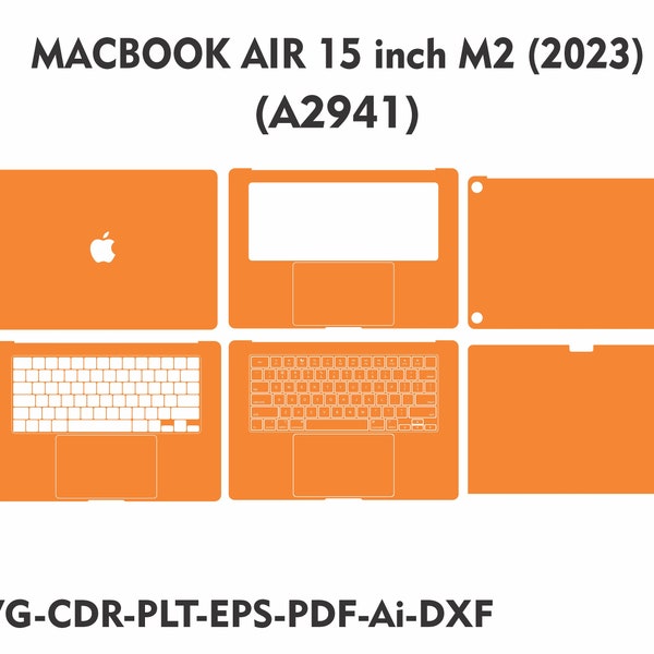 MacBook air 15 inch m2 2023 Skin Template Vector file