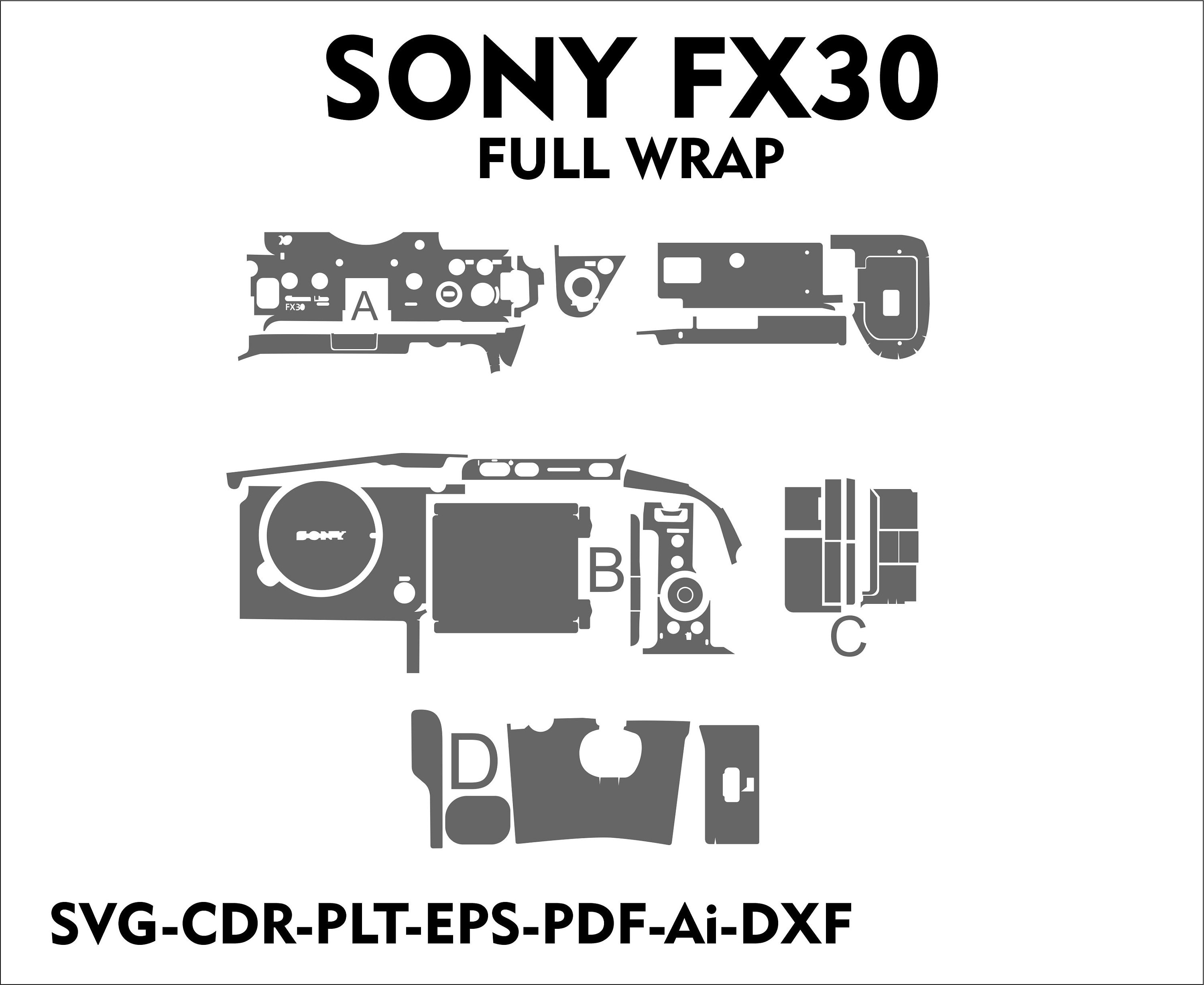 Modèle d'habillage pour sony fx 30, fichier vectoriel, habillage de l'habillage