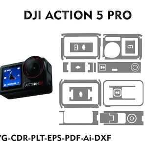 dji action 5 pro skin cut file skin vector template