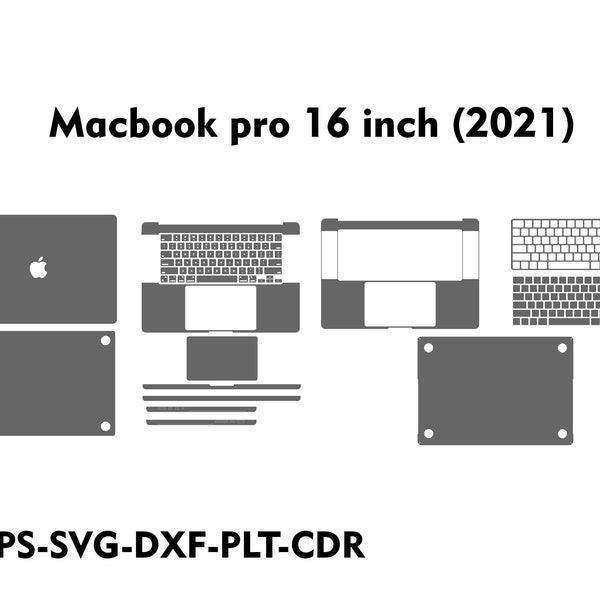 MacBook Pro 16 Inch 2021 Skin Template Vector