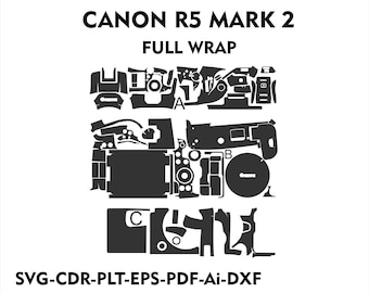 canon r5 mark 2 canon r5ii skin vector template skin corte arquivo