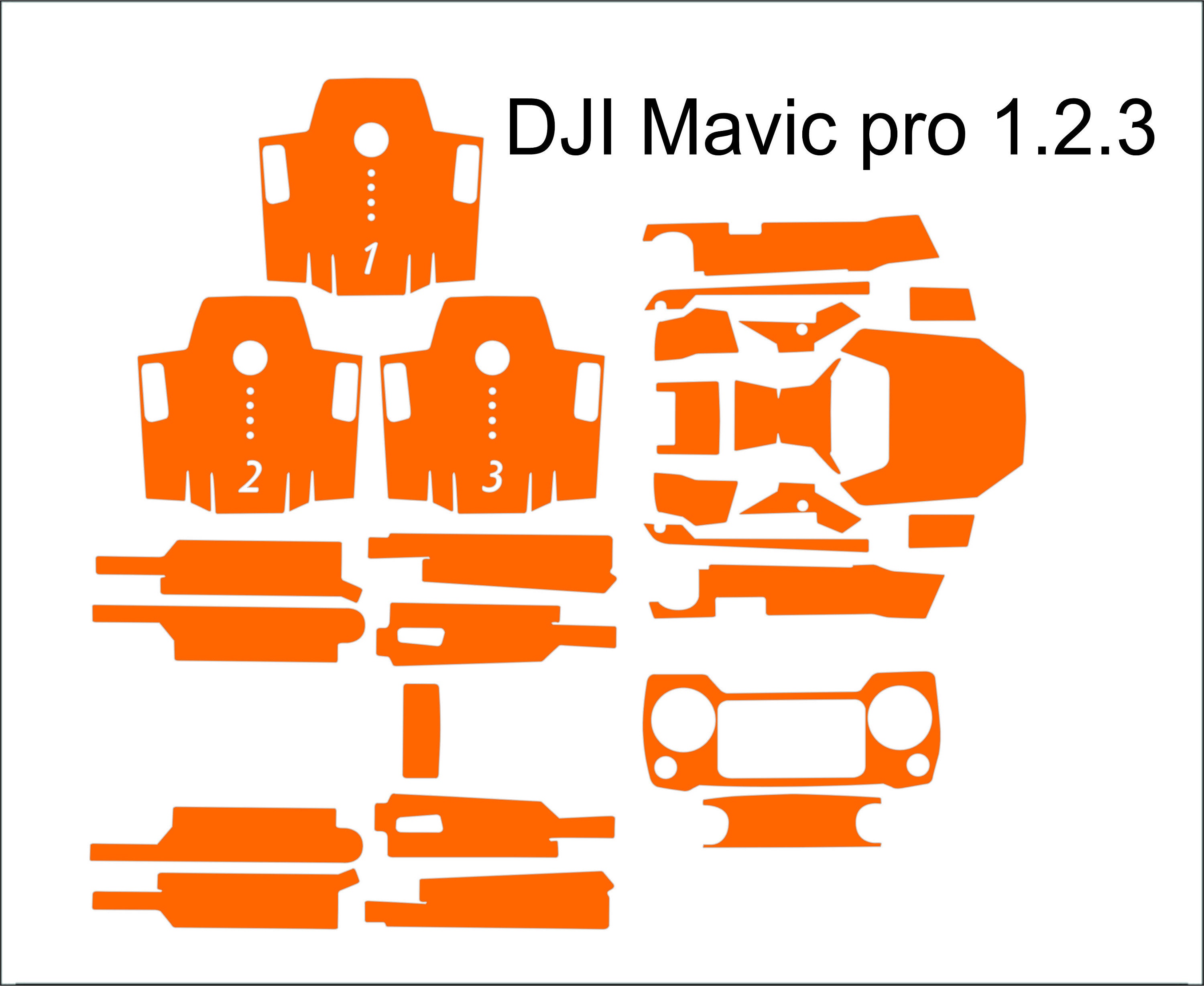 DJI Mavic Pro 1.2.3 Skin Cut Template Vector Svg Cut File | Etsy