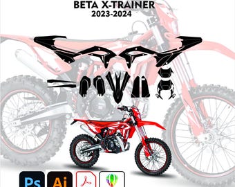 Beta XTrainer 2023-2024 Enduro Graphics Template Exact Fit 1:1 Scale