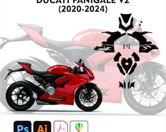 Ducati Panigale V2 2020-2024 PPF and wrap template vector cut file exact fit