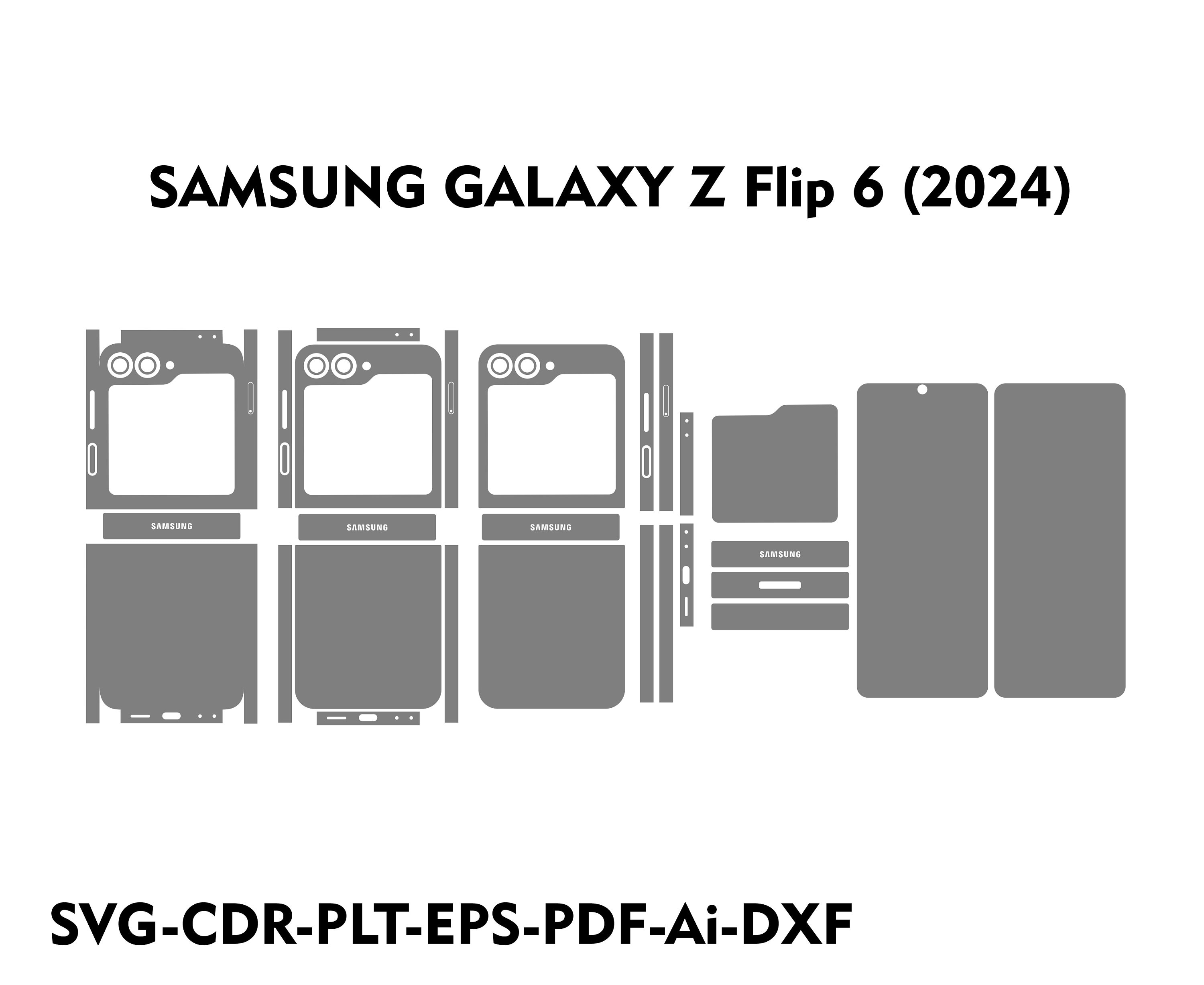 Samsung Galaxy Z Flip 6 スキン ベクター ファイル スキン ダイカット 