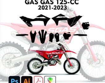 GasGas 125cc motorcross grafische sjabloon 2021-2023 exacte pasvorm: schaal 1: