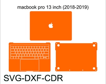 MacBook pro 13 inch (2018-2019) skin cover svg cut template vector, , Silhouette, Vector, Vinyl File, Cricut