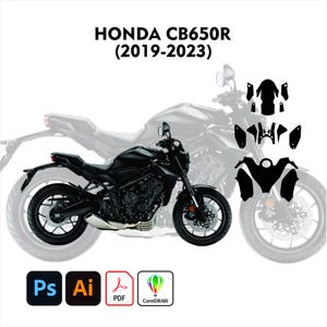 Honda CB650R 2019-2023 PPF and wrap template vector cut file exact fit