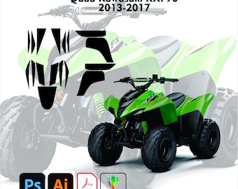 Kawasaki KFX90 2013-2017 ATV Graphics Template Exact Fit 1:1 Scale