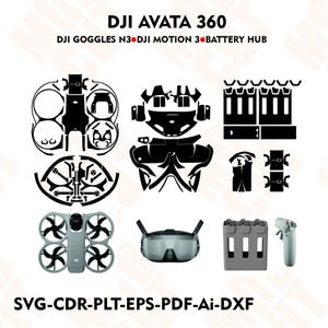DJI Avata 360 combo skin template cutting file