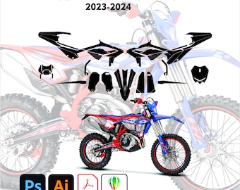 Beta RR 2T 4T 2023-2024 Enduro Graphics Template Exact Fit 1:1 Scale