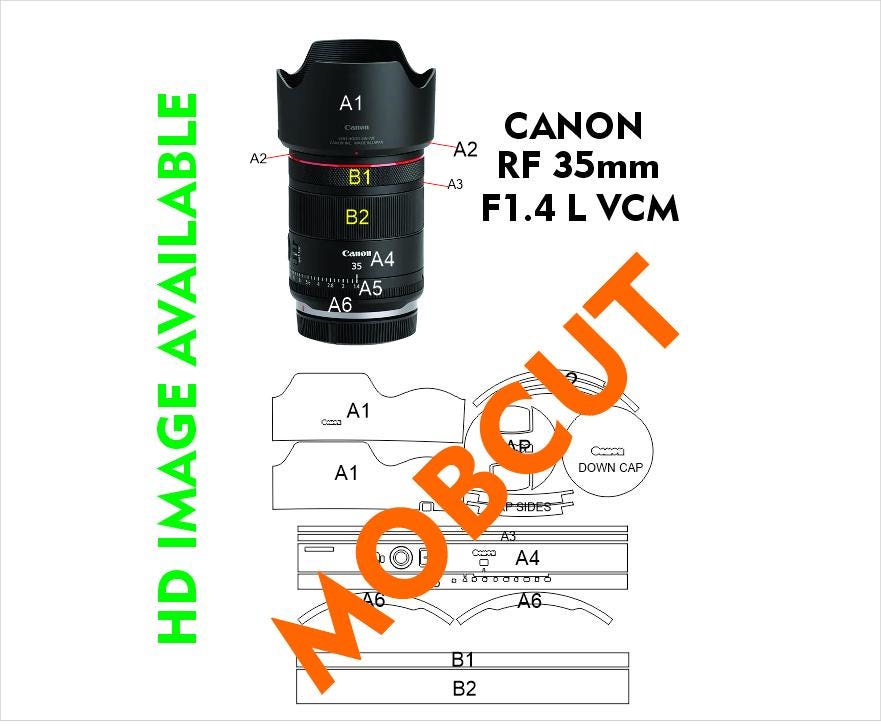 Vcm File CANON RF 35mm F1.4 L VCM Skin Cut File Skin Vector Template - Etsy