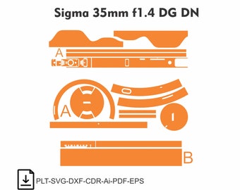 Archivo vectorial de plantilla de máscara sigma 35 mm f1.4 dgdn