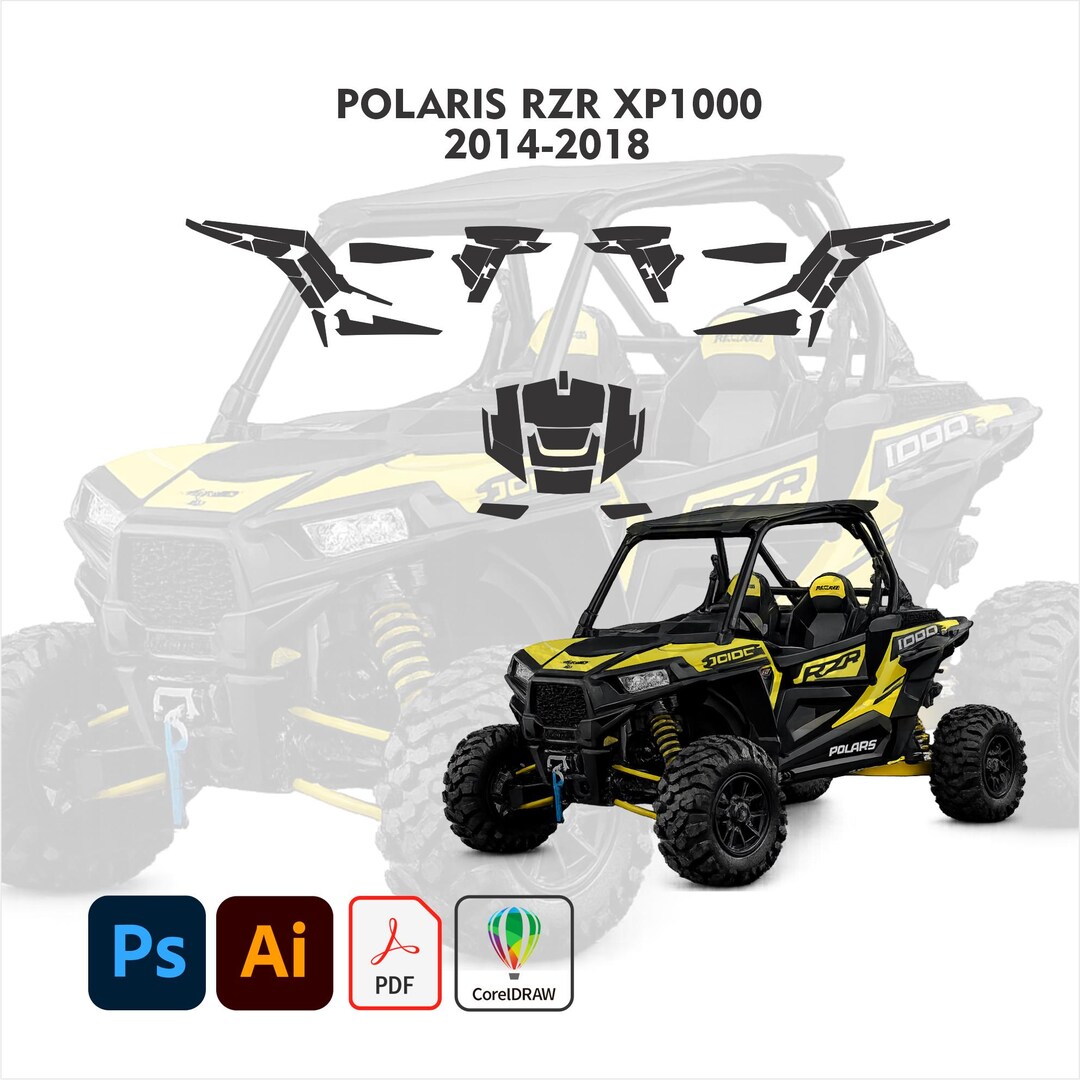 Polaris RZR XP 1000 SXS Graphics Template Exact Fit 1:1 Scale - Etsy