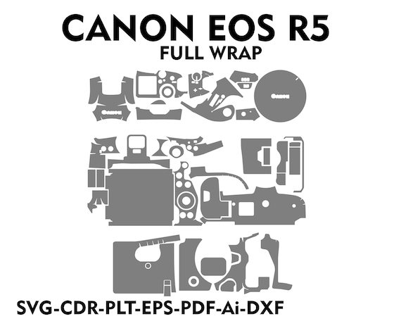 canon eos r5 Skin Template Vector file templete skin die cut