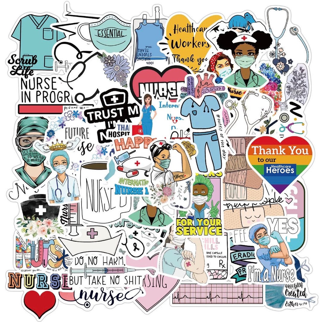 50 Pcs Nurse Stickers, Medical, Health Care, First Responders Stickers ...