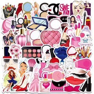 50 PCS Girly stickers| Make-up stickers | Laptop stickers | pink stickers| waterproof stickers | vinyl stickers